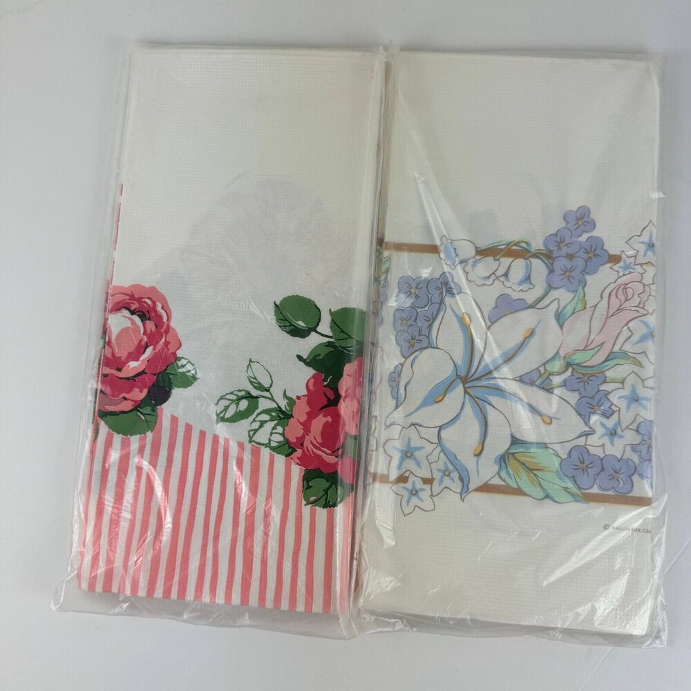 Set of 2 Hallmark Party Express Floral Table Covers 54x102 Inch Disposable